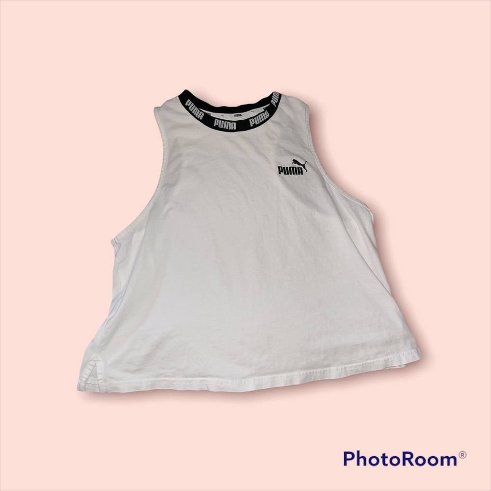 Puma white tank crop top Medium